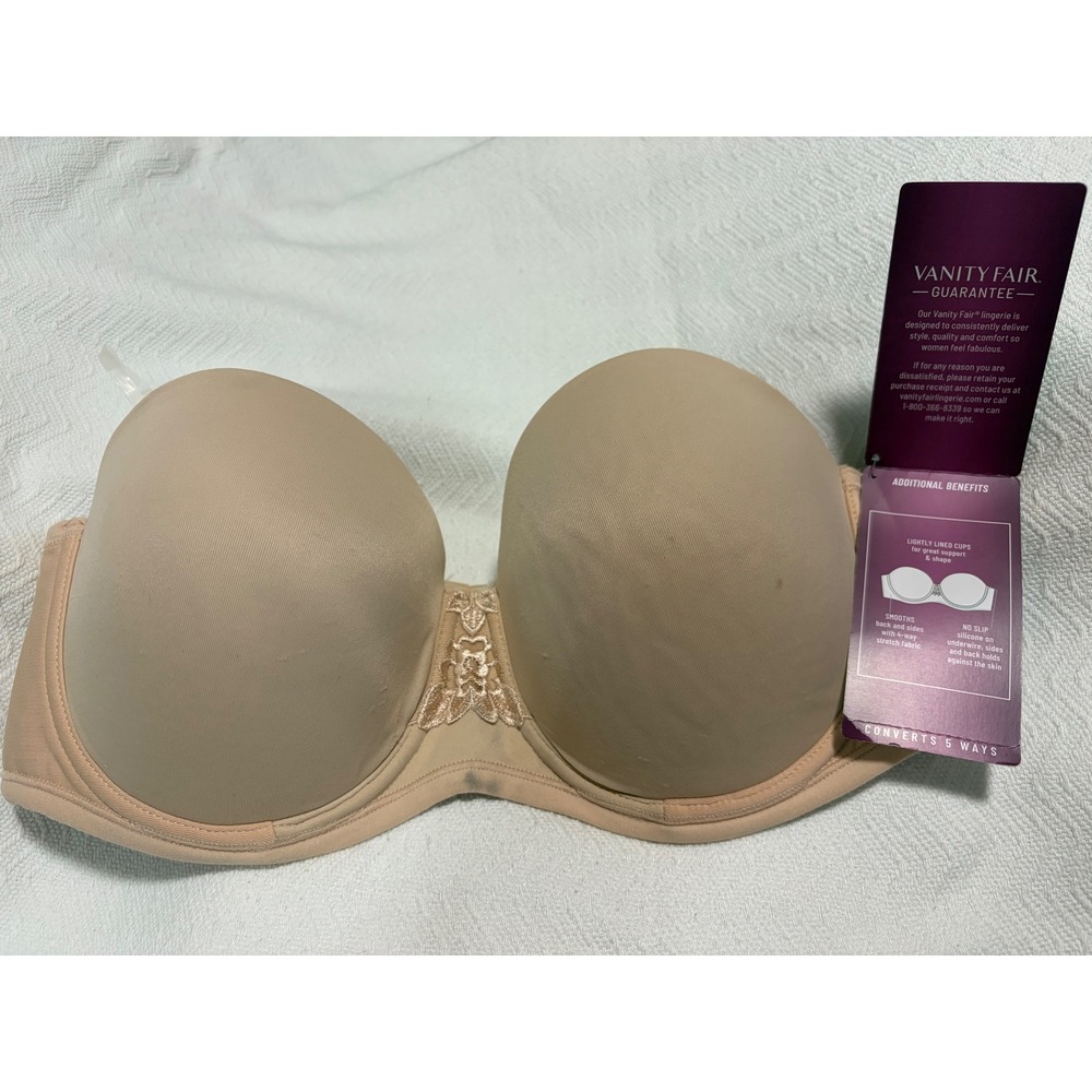 Vanity Fair Beauty Back Strapless Bra 74380 Rose Beige 38C NWT